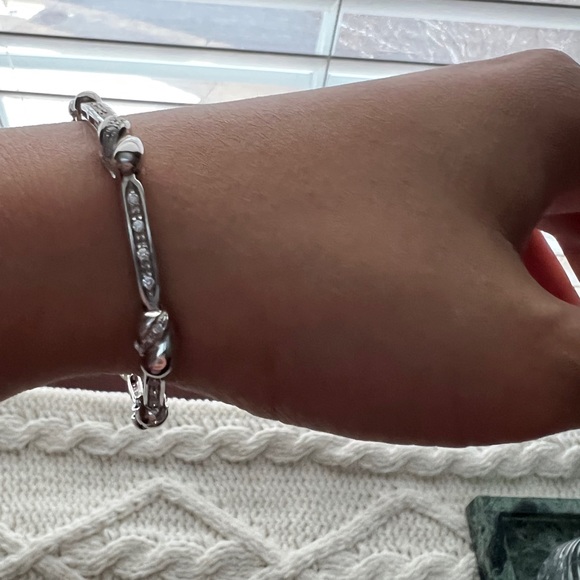 18 K White gold and Zirconia bracelet - Picture 4 of 6